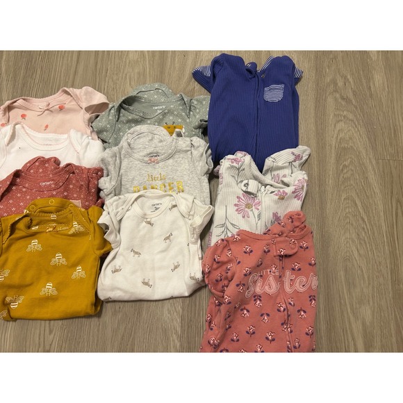 Mixed Baby Girls 3M Bodysuits Rompers Sleepers Outfits Spring Lot - Picture 2 of 16